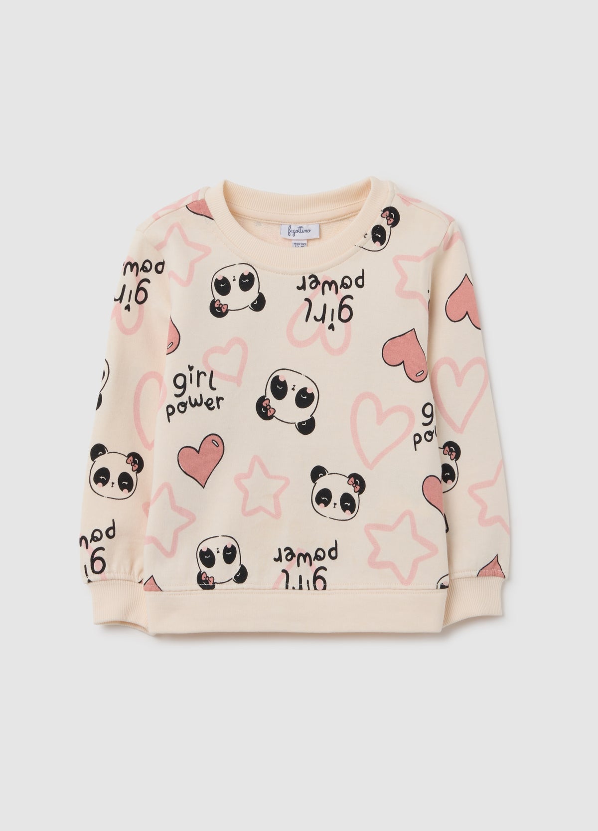 OVS Regular Fit Beige Pure Cotton Girls' Sweatshirt With Print