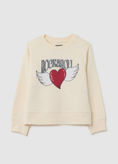 OVS Girls' Beige Pure Cotton Sweatshirt Regular Fit