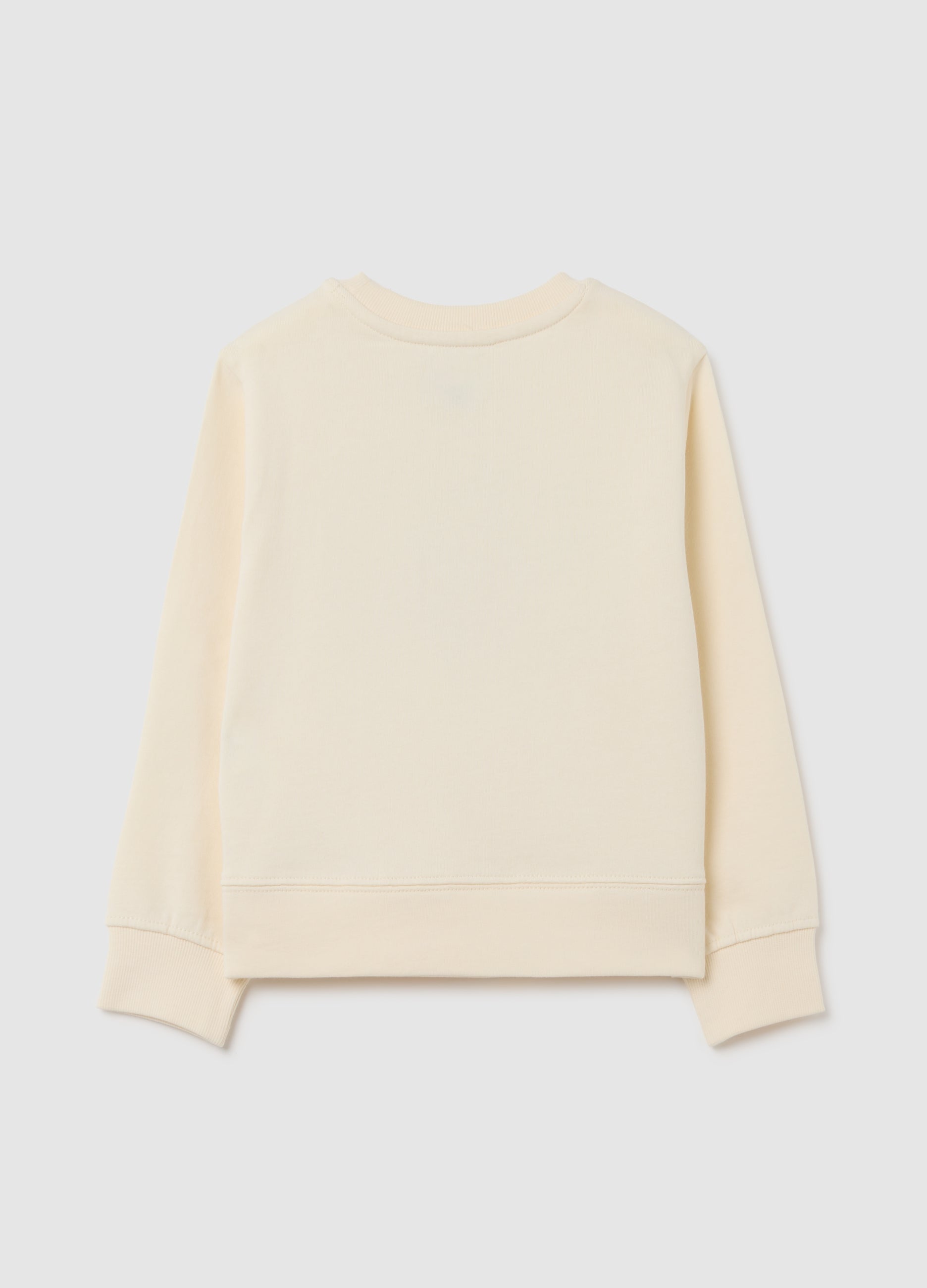 OVS Girls' Beige Pure Cotton Sweatshirt Regular Fit