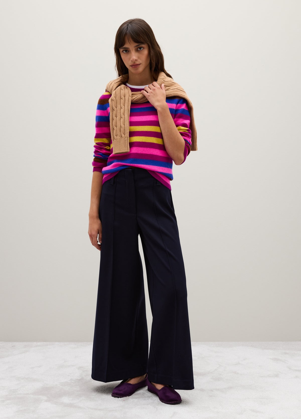 OVS Wide Leg Blue Trousers