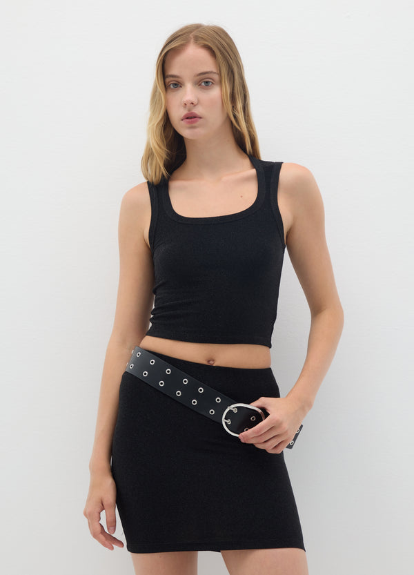 OVS Women'S Black Stretch Blend Top