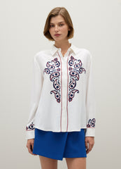 OVS White Embroidered Regular Fit Shirt