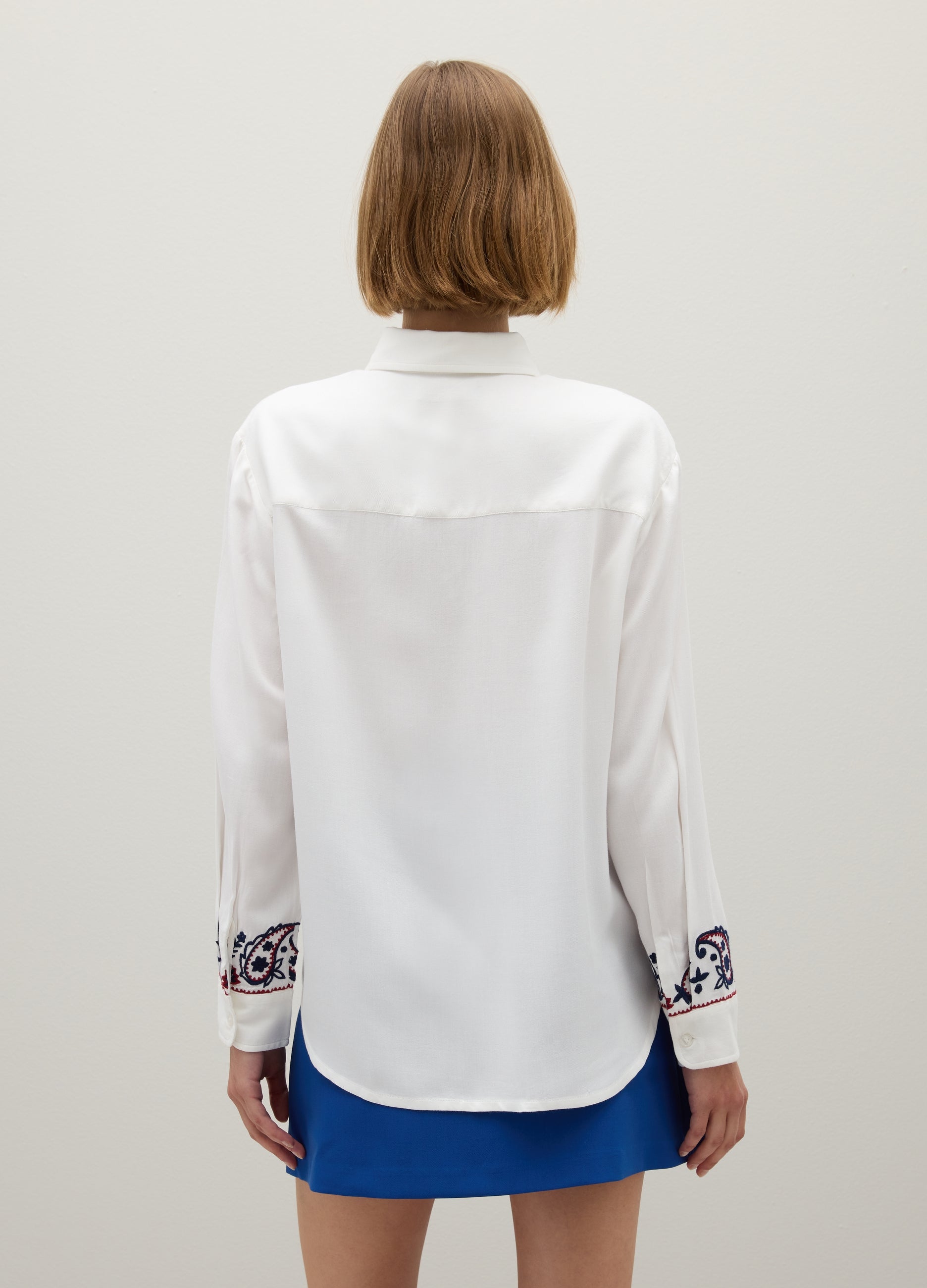 OVS White Embroidered Regular Fit Shirt