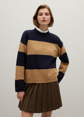 OVS Blue And Brown Striped Jumper