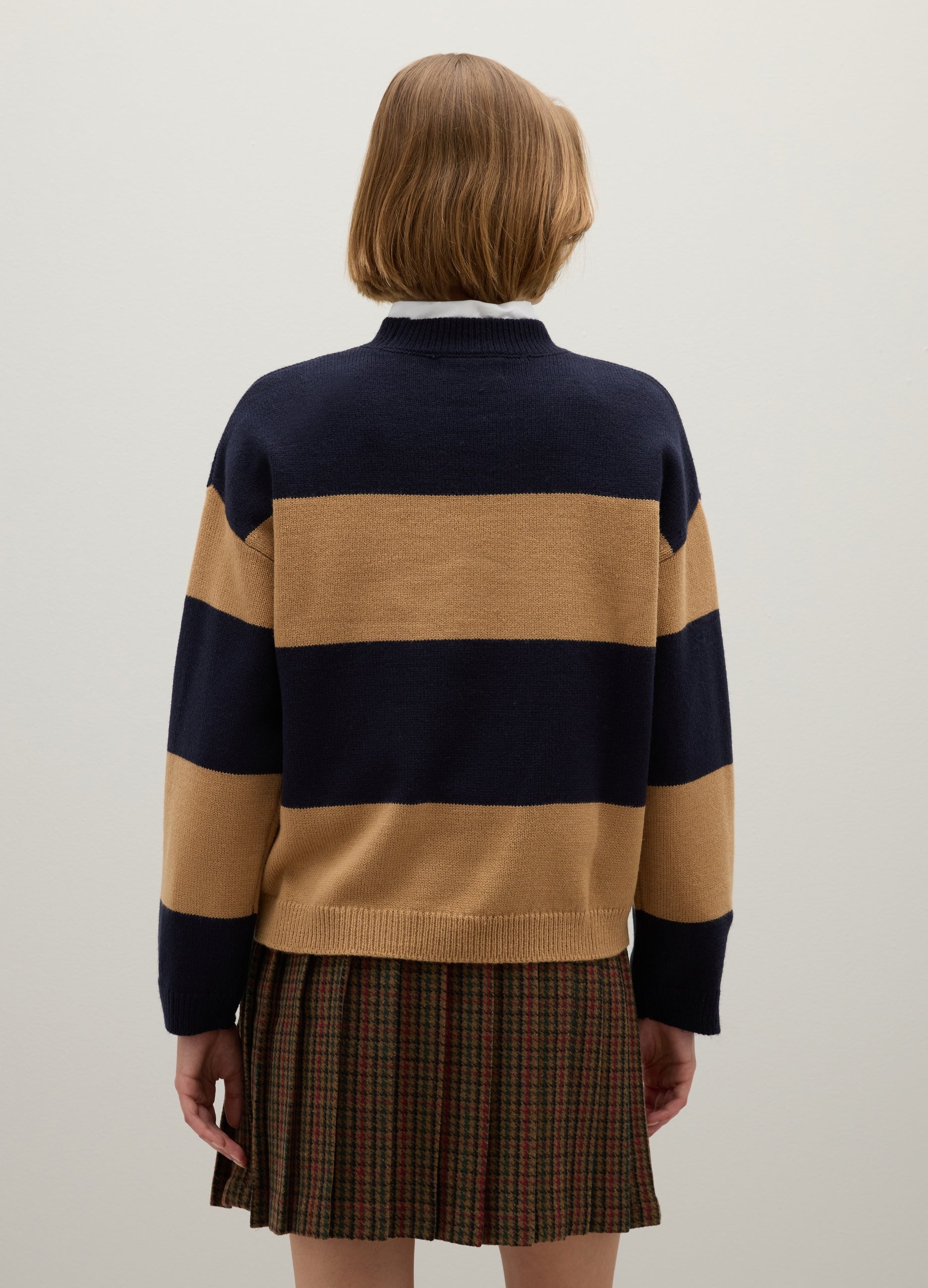 OVS Blue And Brown Striped Jumper