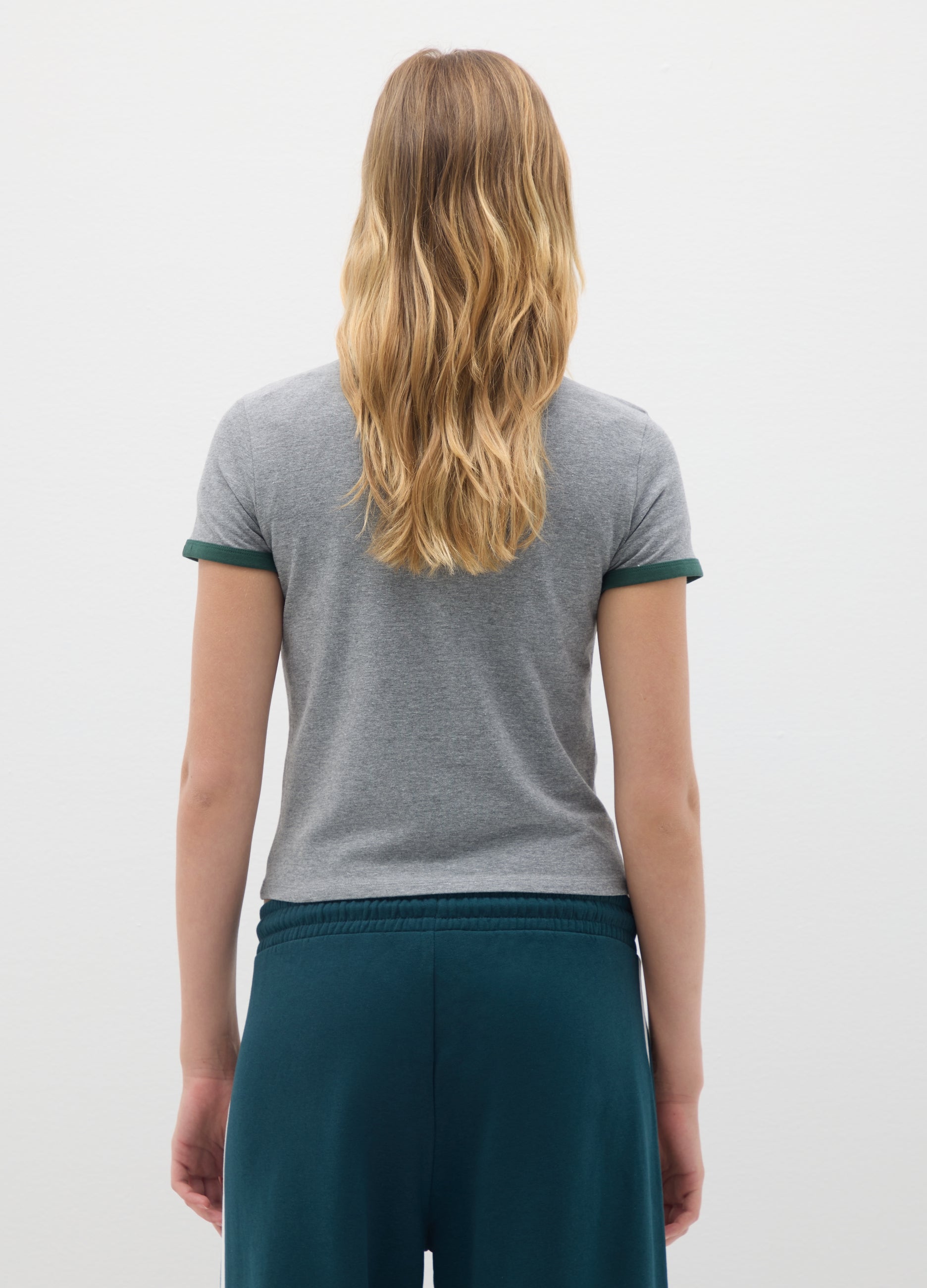 OVS Grey Stretch Cotton Regular Fit T-Shirt