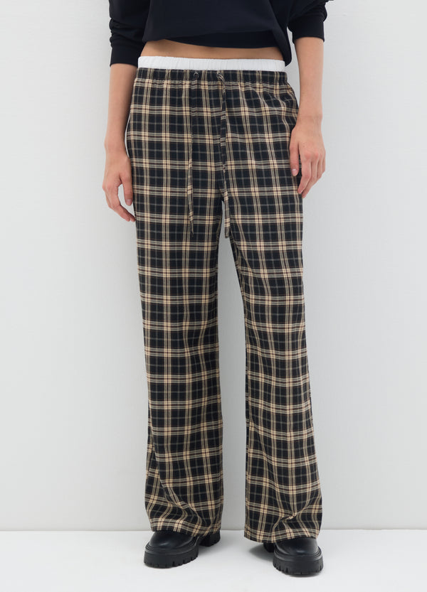 OVS Multicolour Checked Wide-Leg Trousers