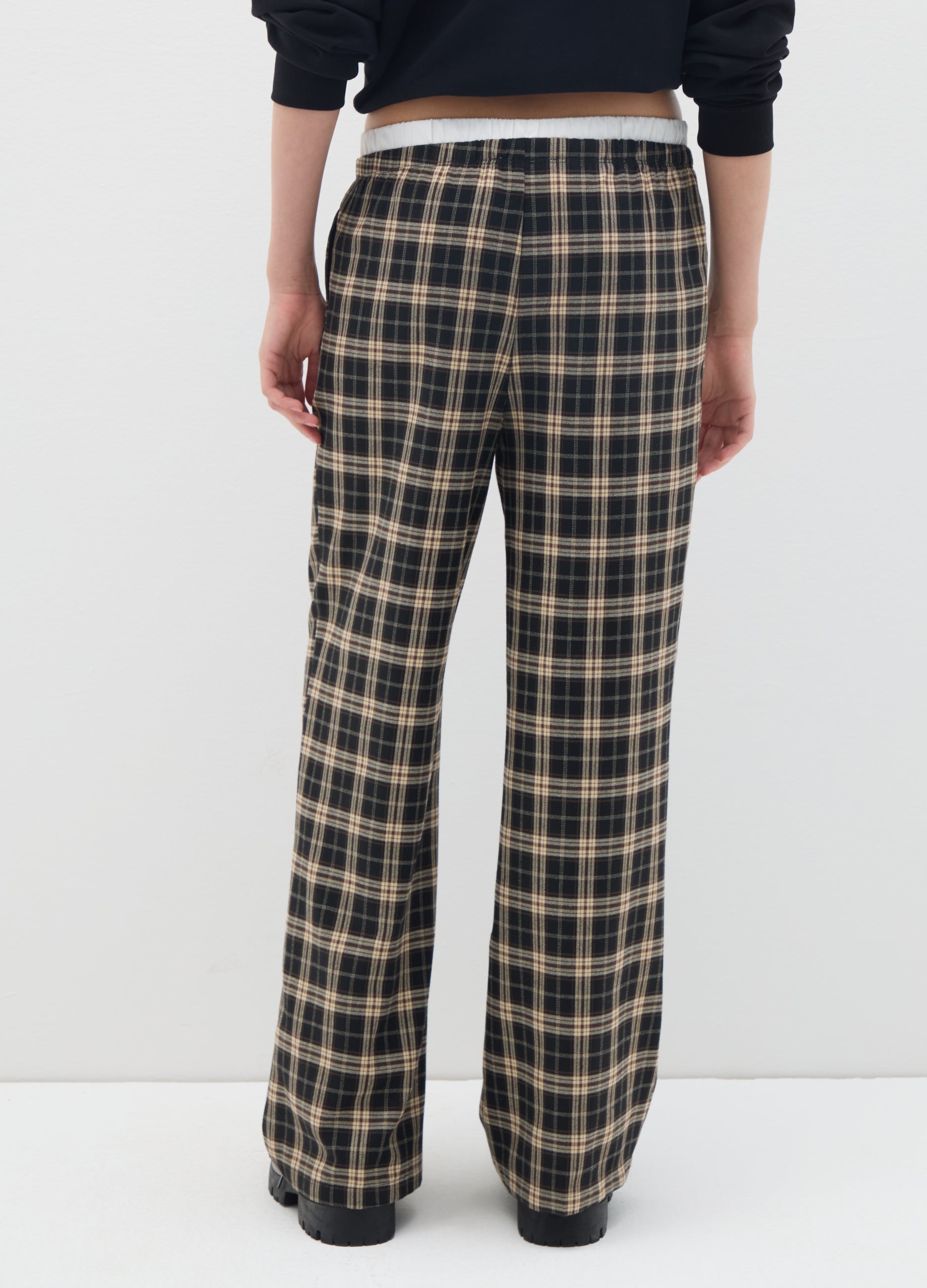 OVS Multicolour Checked Wide-Leg Trousers