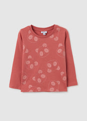 OVS Pink Long-Sleeved Cotton T-Shirt