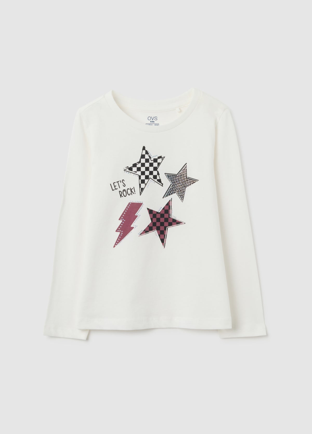 OVS Girls' White Cotton Regular Fit Top