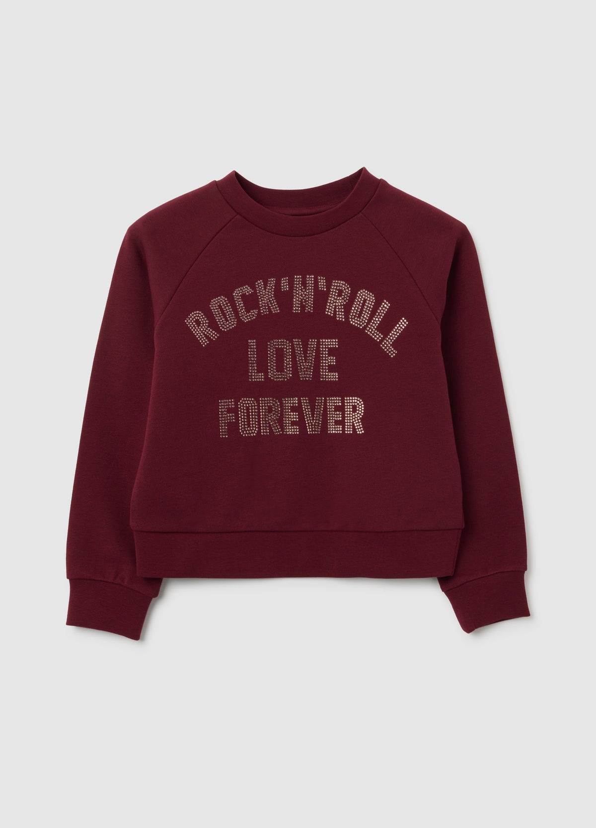 OVS Girls' Red Cotton Sweatshirt, Regular Fit