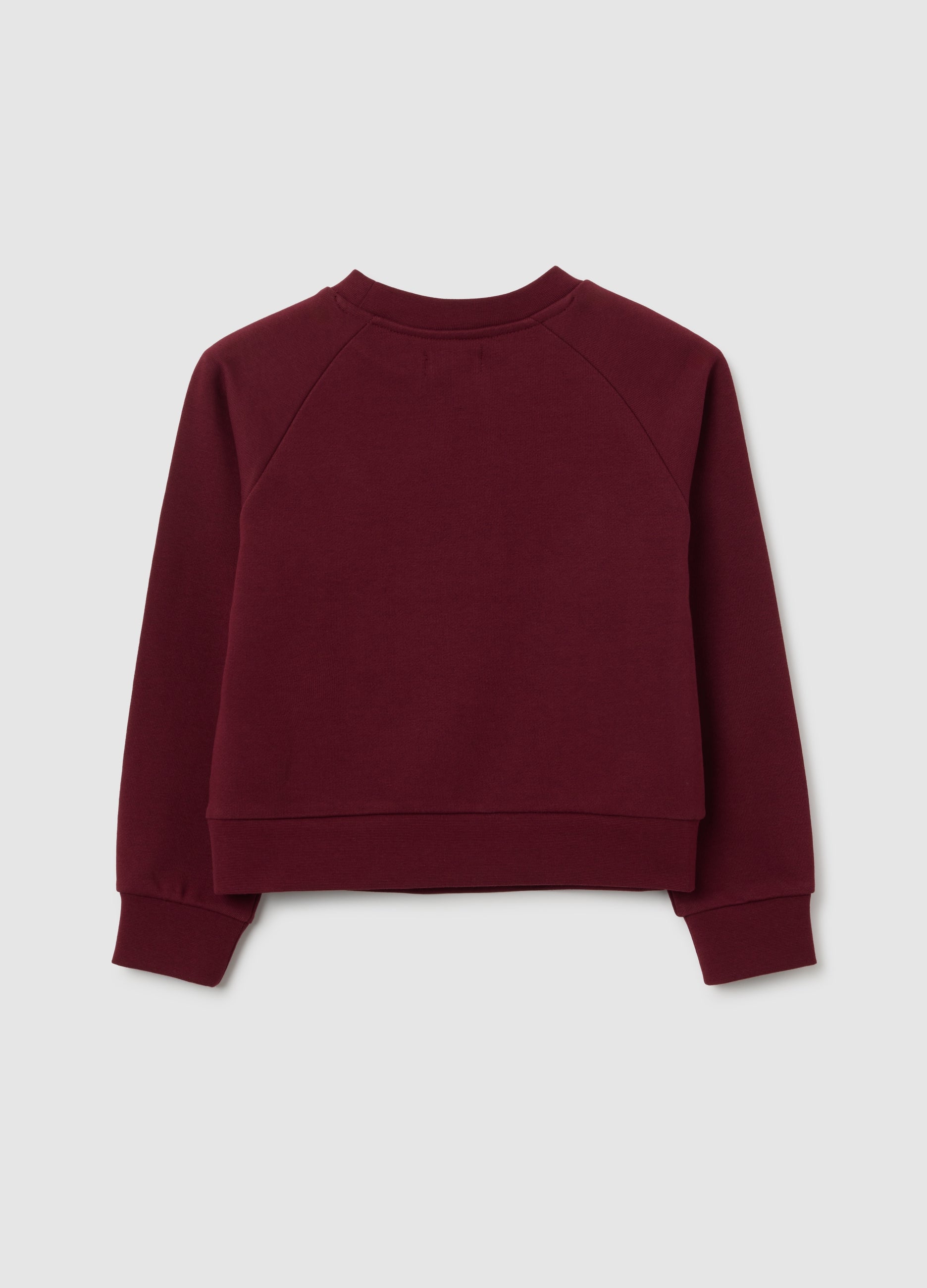 OVS Girls' Red Cotton Sweatshirt, Regular Fit