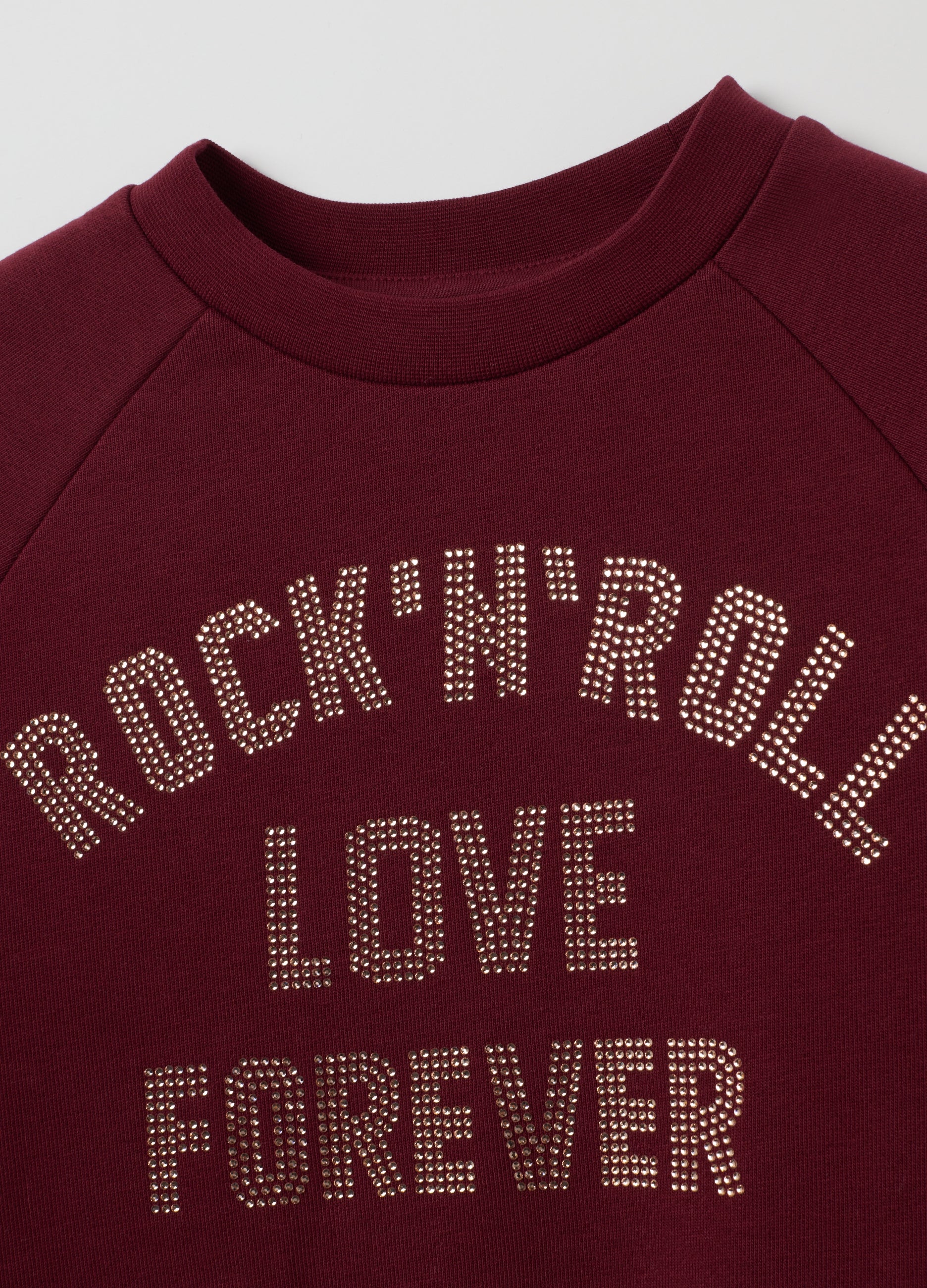 OVS Girls' Red Cotton Sweatshirt, Regular Fit