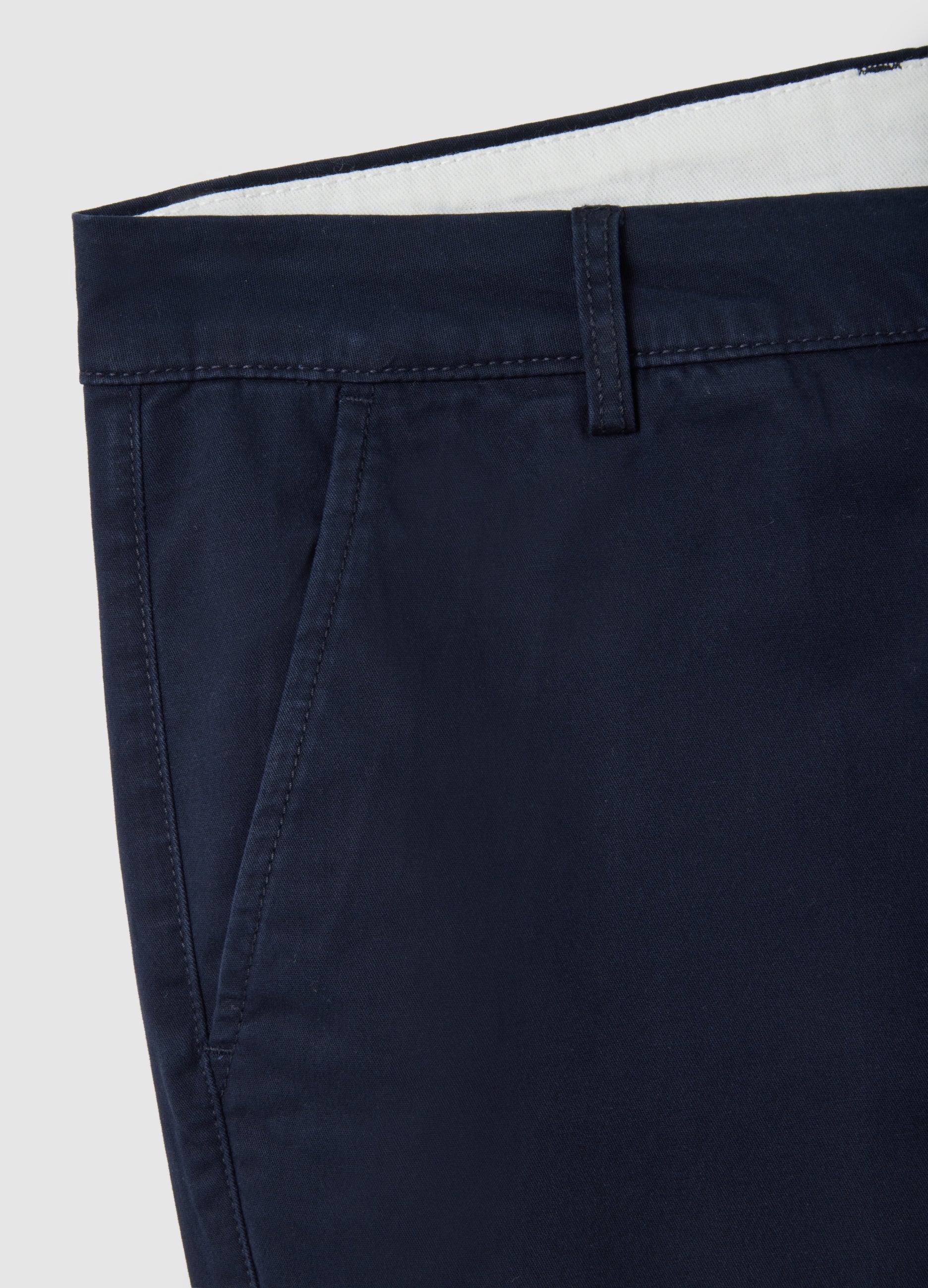OVS Blue Stretch Cotton Trousers Regular Fit