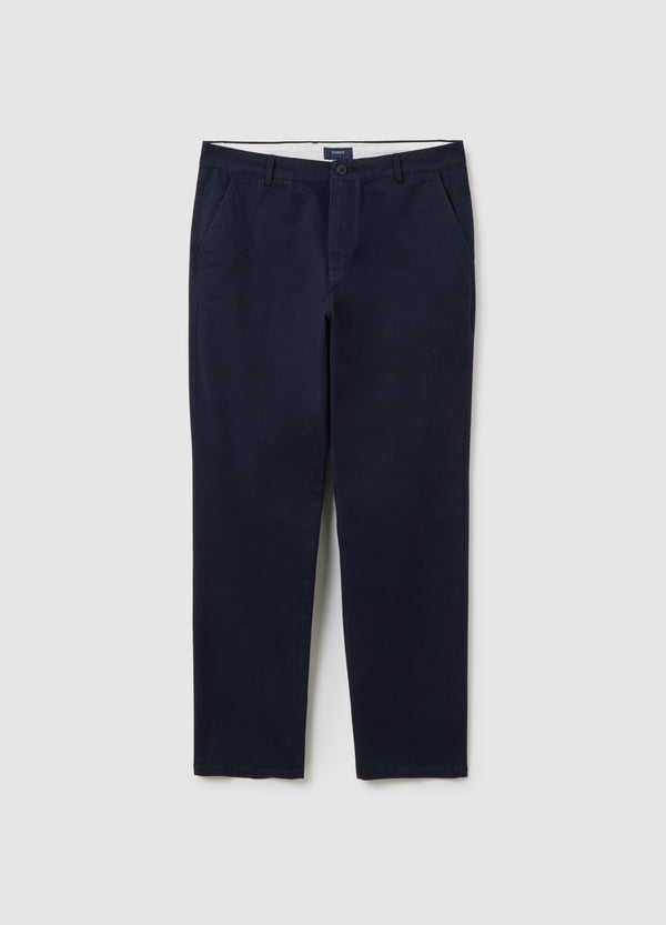 OVS Blue Stretch Cotton Trousers Regular Fit