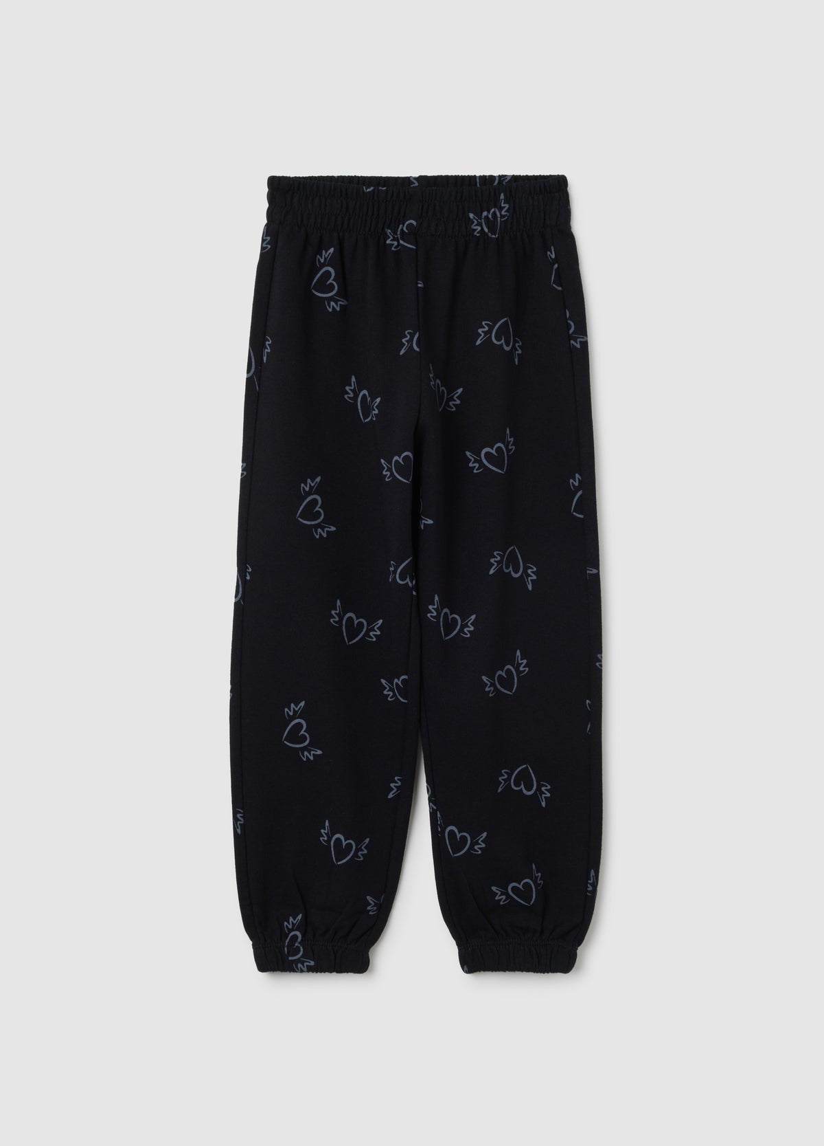 OVS Girls' Regular Fit Pure Black Cotton Trousers