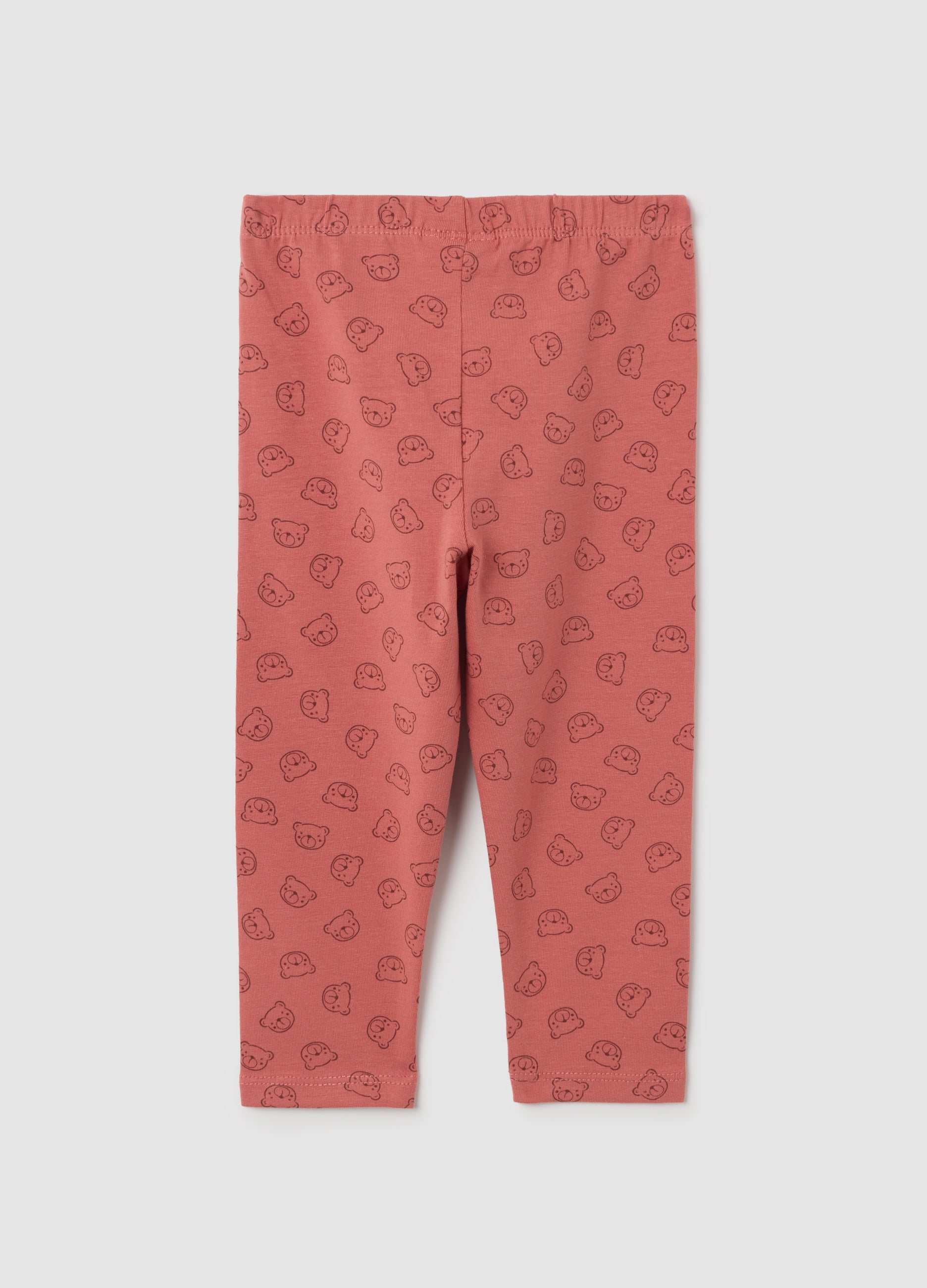 OVS Elasticated Red Cotton Leggings For Girls