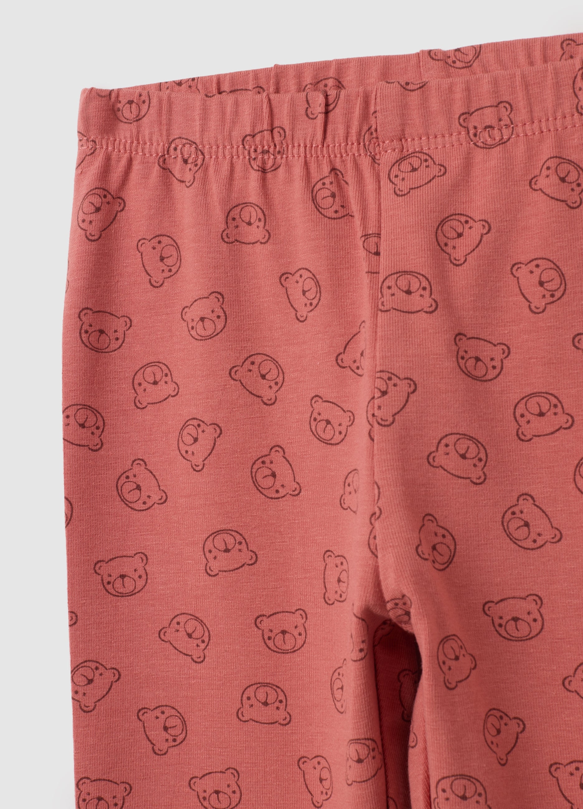 OVS Elasticated Red Cotton Leggings For Girls