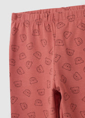 OVS Elasticated Red Cotton Leggings For Girls