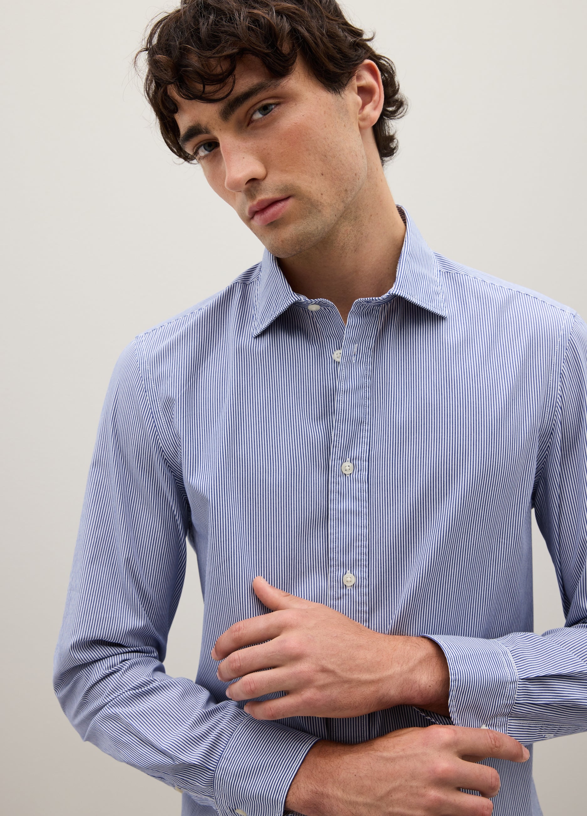 OVS Regular Fit Blue Pure Cotton Shirt