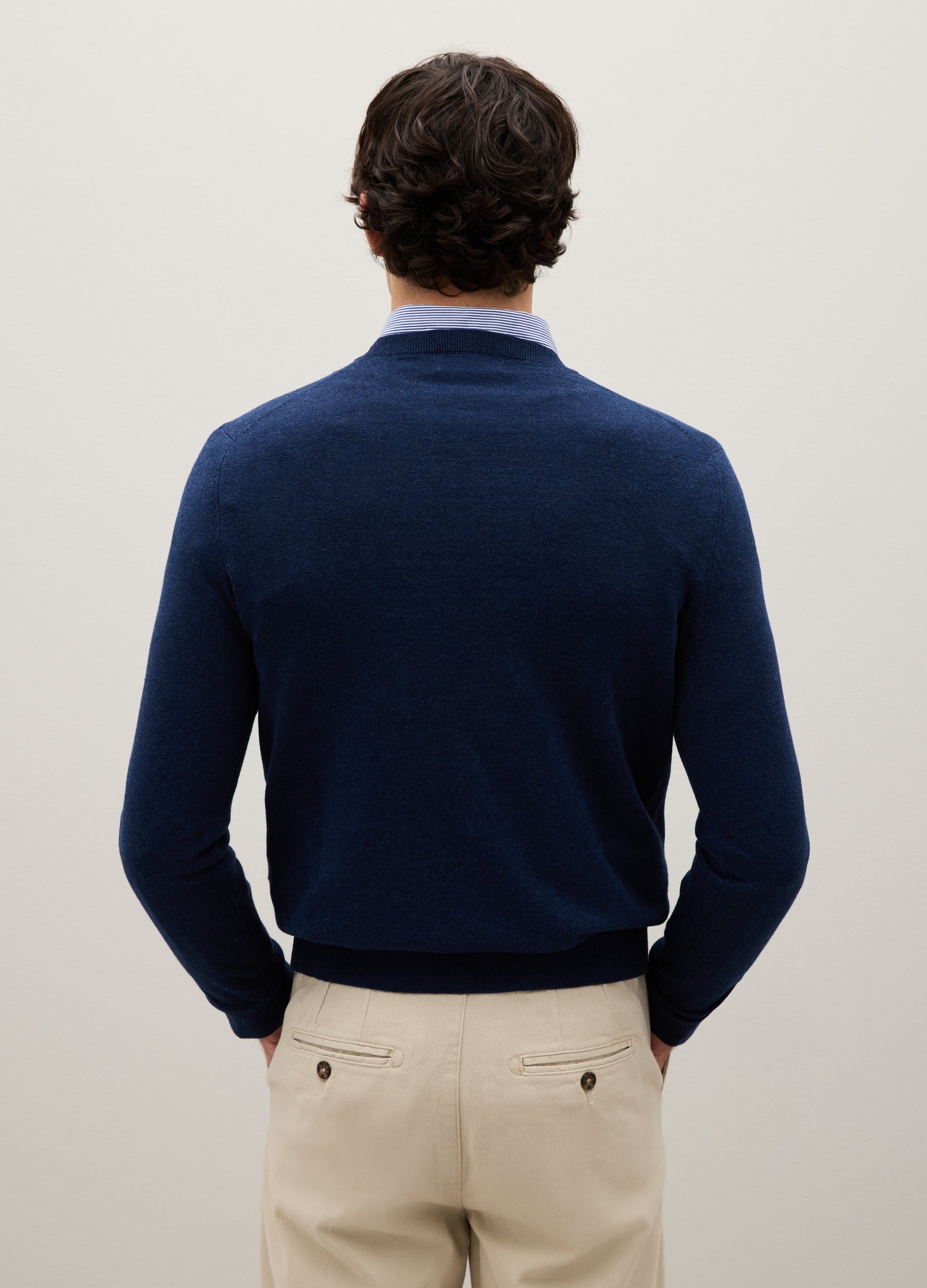 OVS Blue Jumper In Cotton And Polyamide Blend