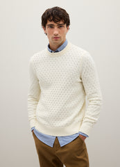 OVS White Cotton Blend Regular Fit Jumper