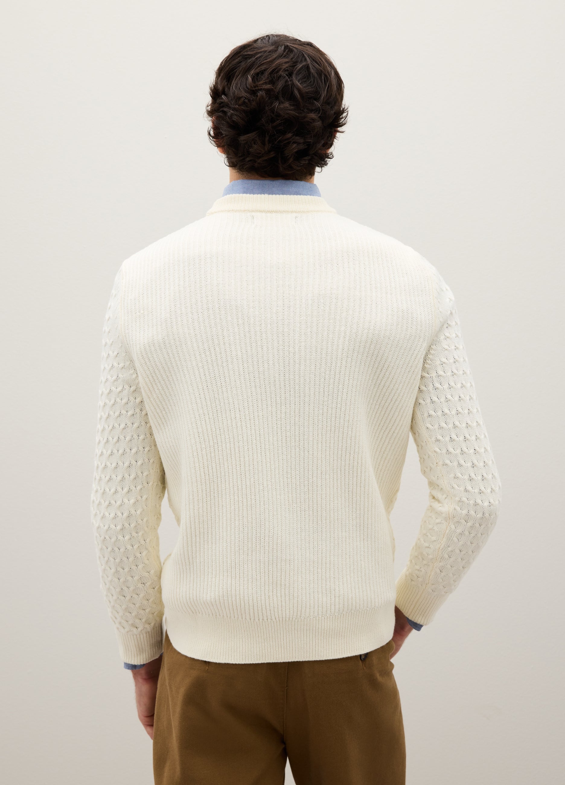 OVS White Cotton Blend Regular Fit Jumper