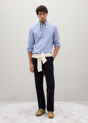 OVS Blue Stretch Cotton Regular Fit Trousers