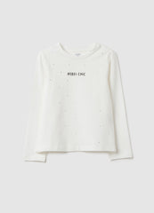 OVS Girls' White Regular Fit Stretch Cotton Top