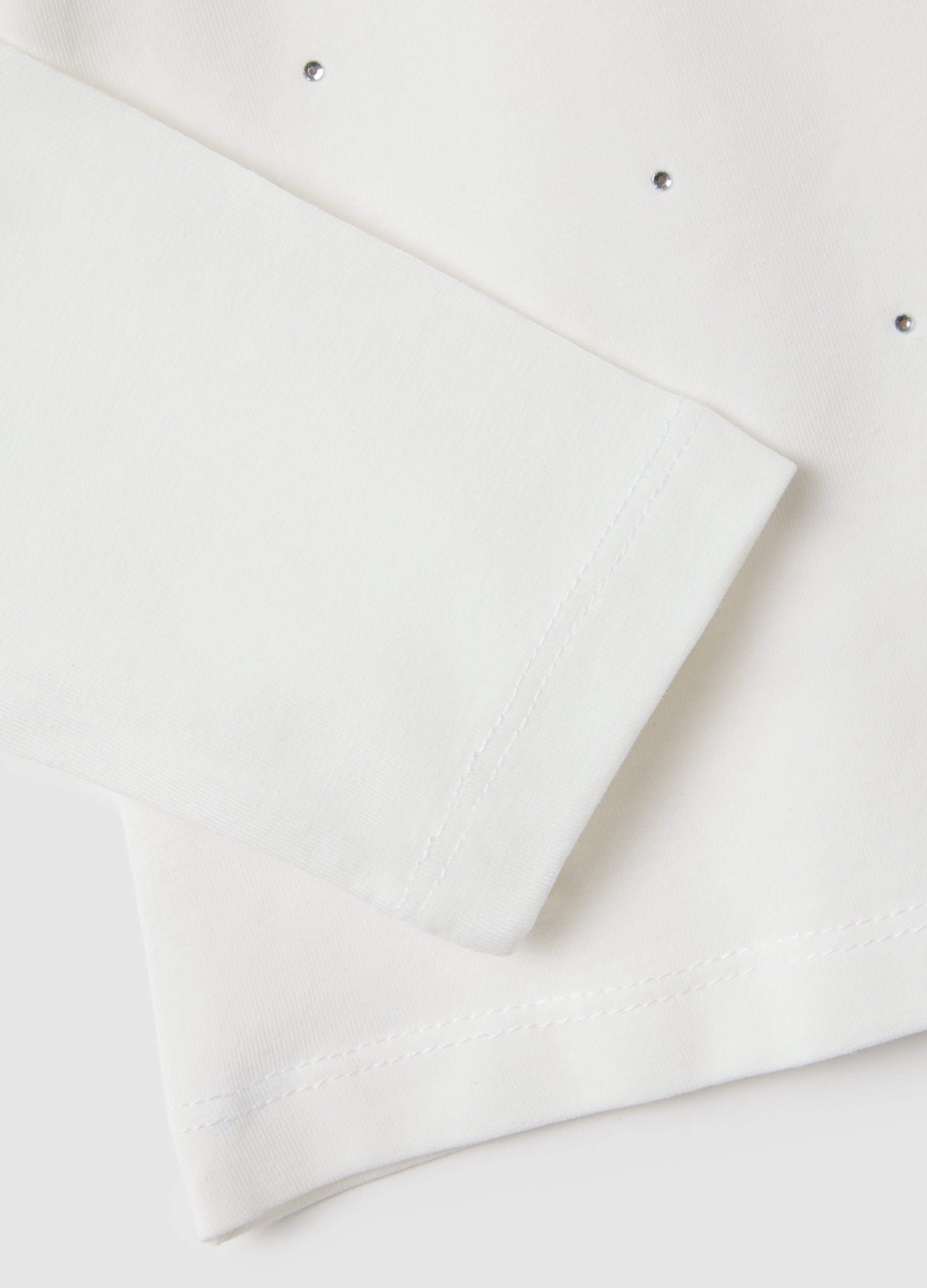 OVS Girls' White Regular Fit Stretch Cotton Top