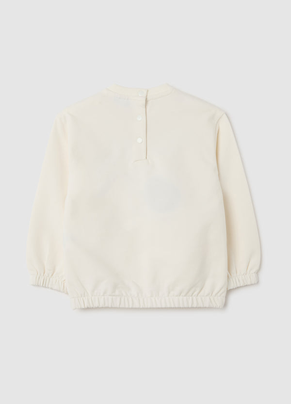 OVS Baby Girl Sweatshirt In Beige Stretch Cotton