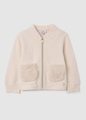 OVS Regular Fit Beige Stretchy Cotton Baby Sweatshirt