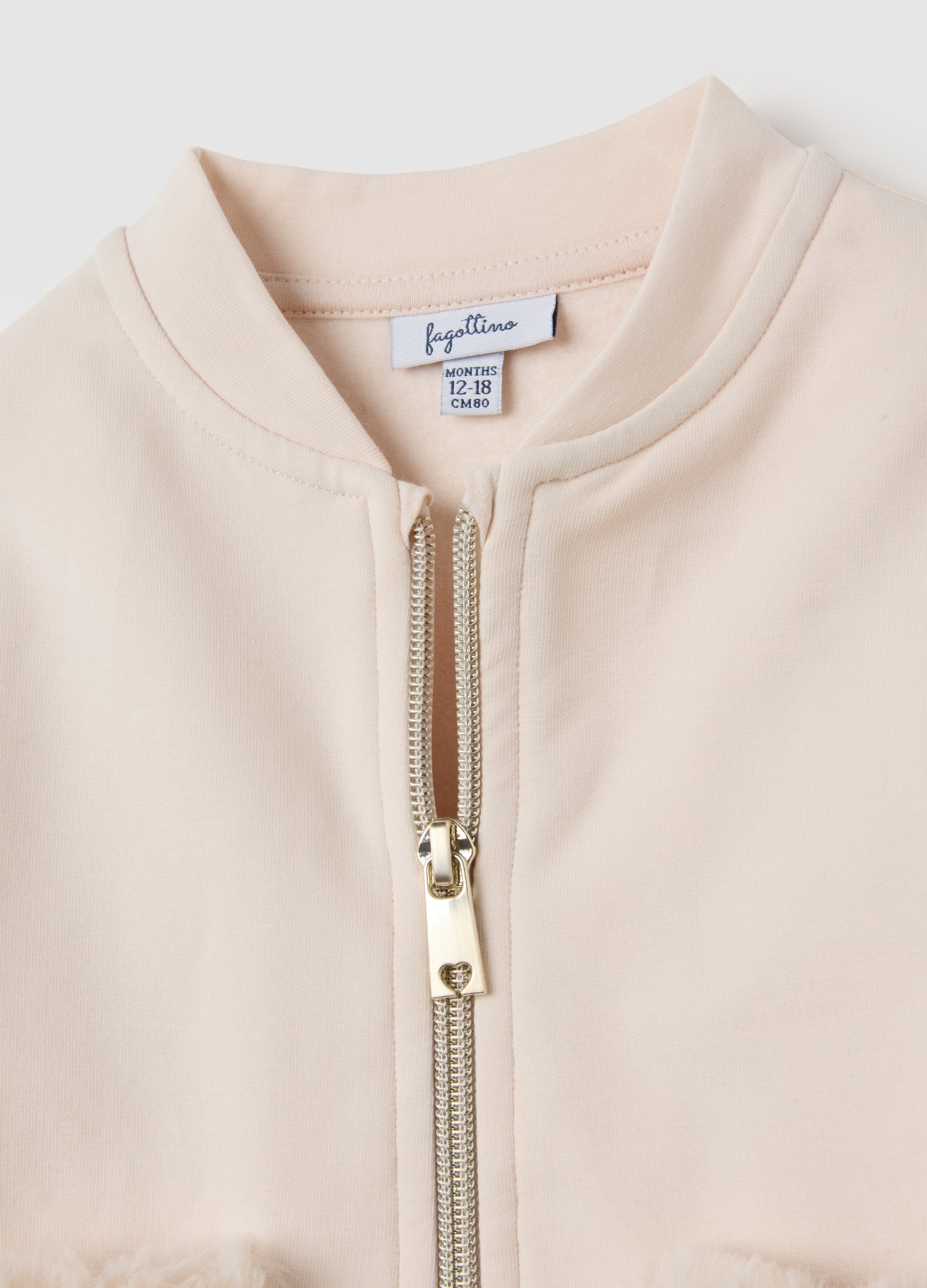 OVS Regular Fit Beige Stretchy Cotton Baby Sweatshirt