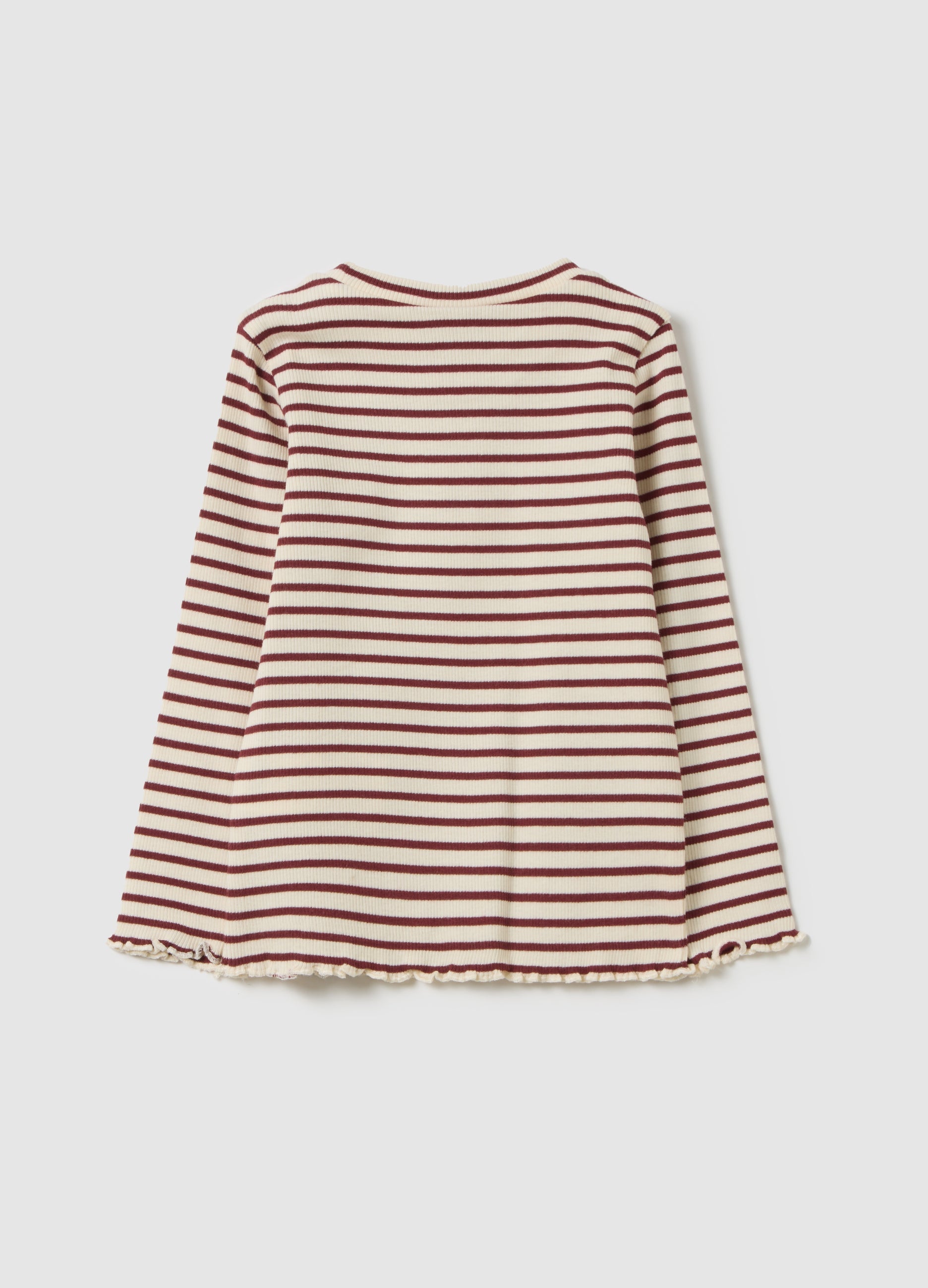 OVS Striped Stretch Cotton Baby Bear T-Shirt