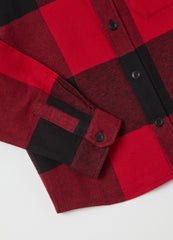 OVS Regular Fit Kids' Red Checkered Pure Cotton Shirt