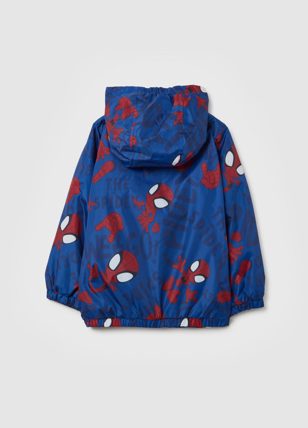 OVS Blue Padded Children'S Jacket With Zip And Spider-Man Print