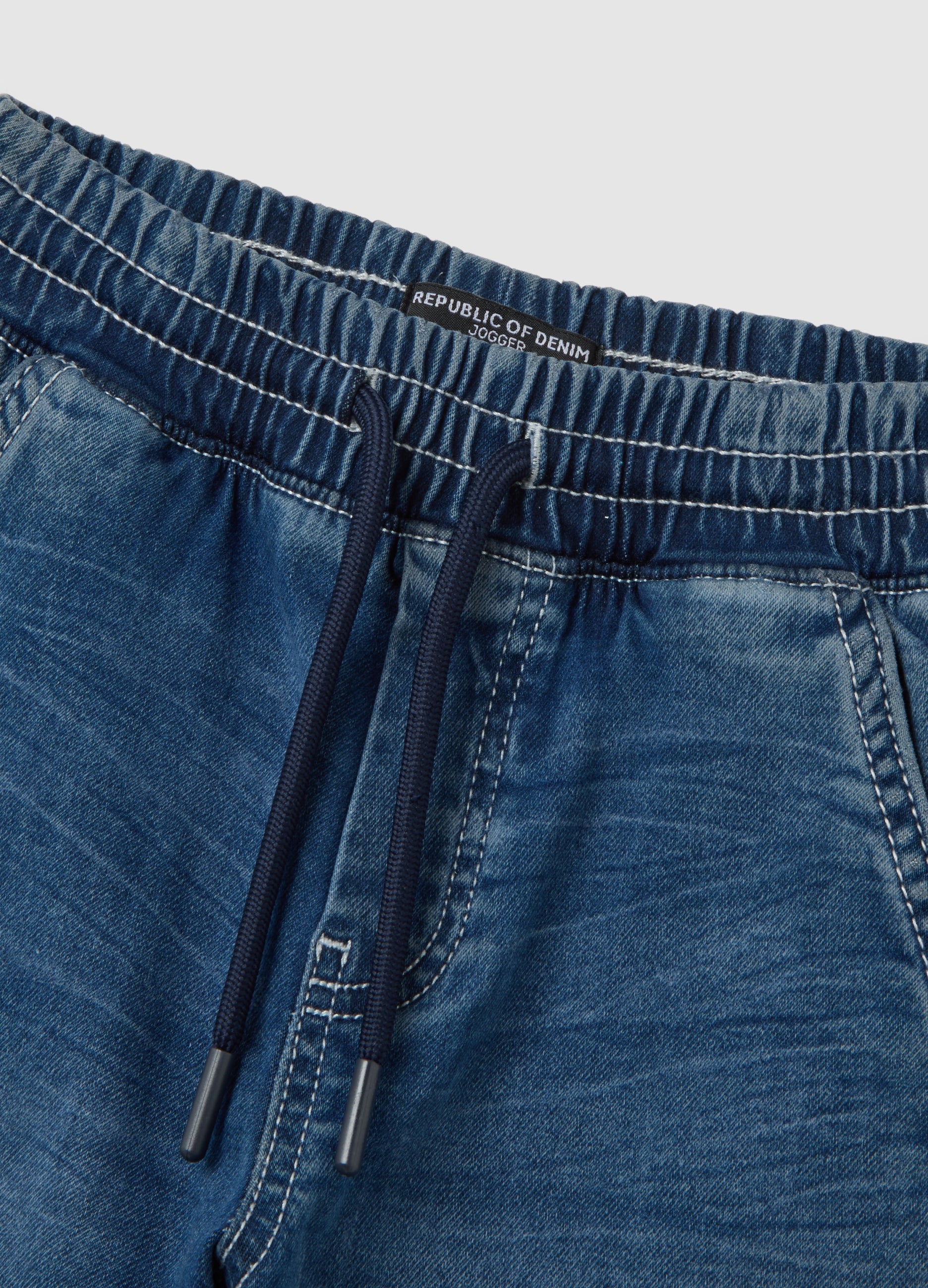 OVS Kids' Blue Cotton Jog Denim Regular Fit