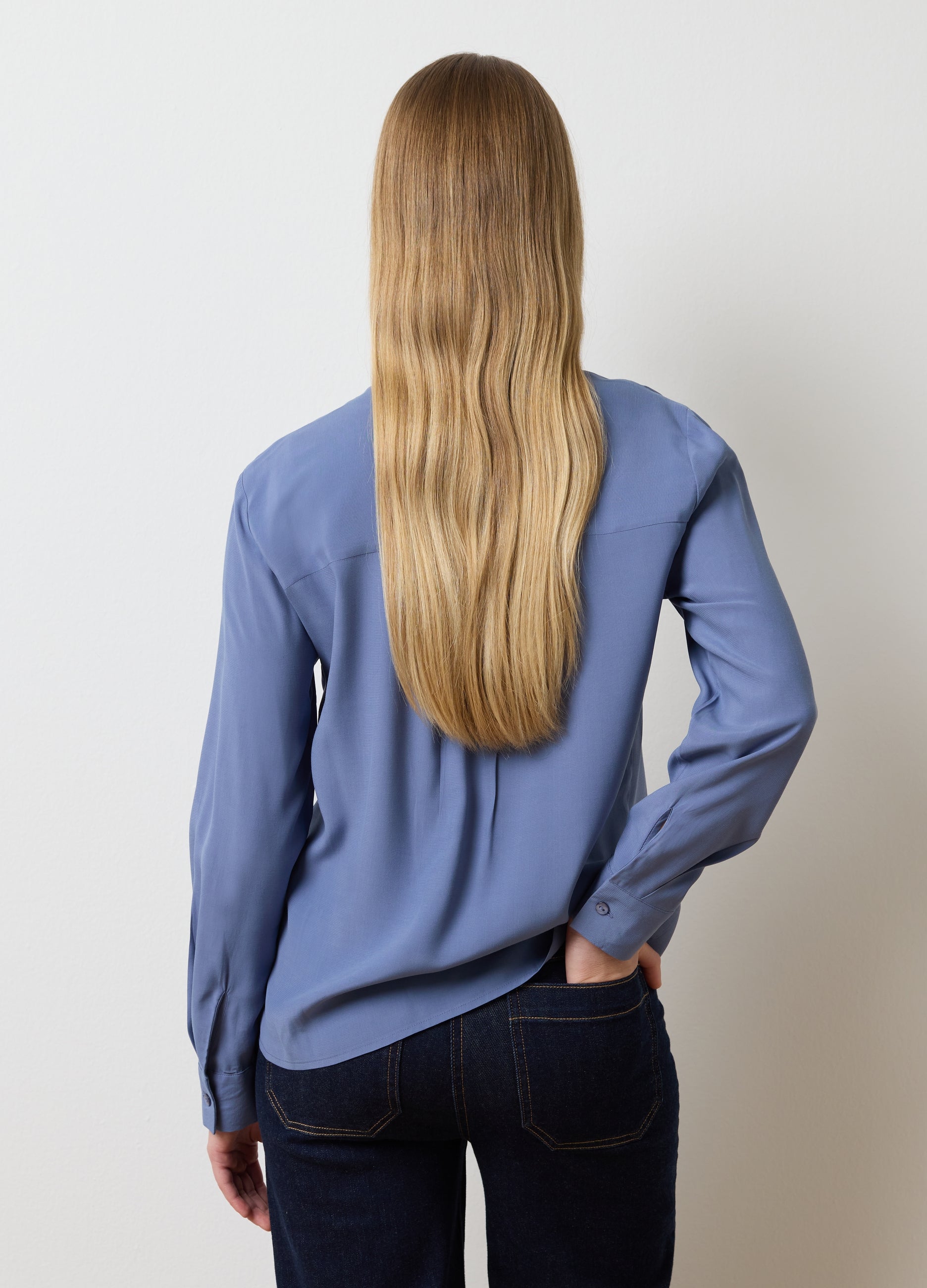 OVS Blue Regular Fit Shirt With Ruffles