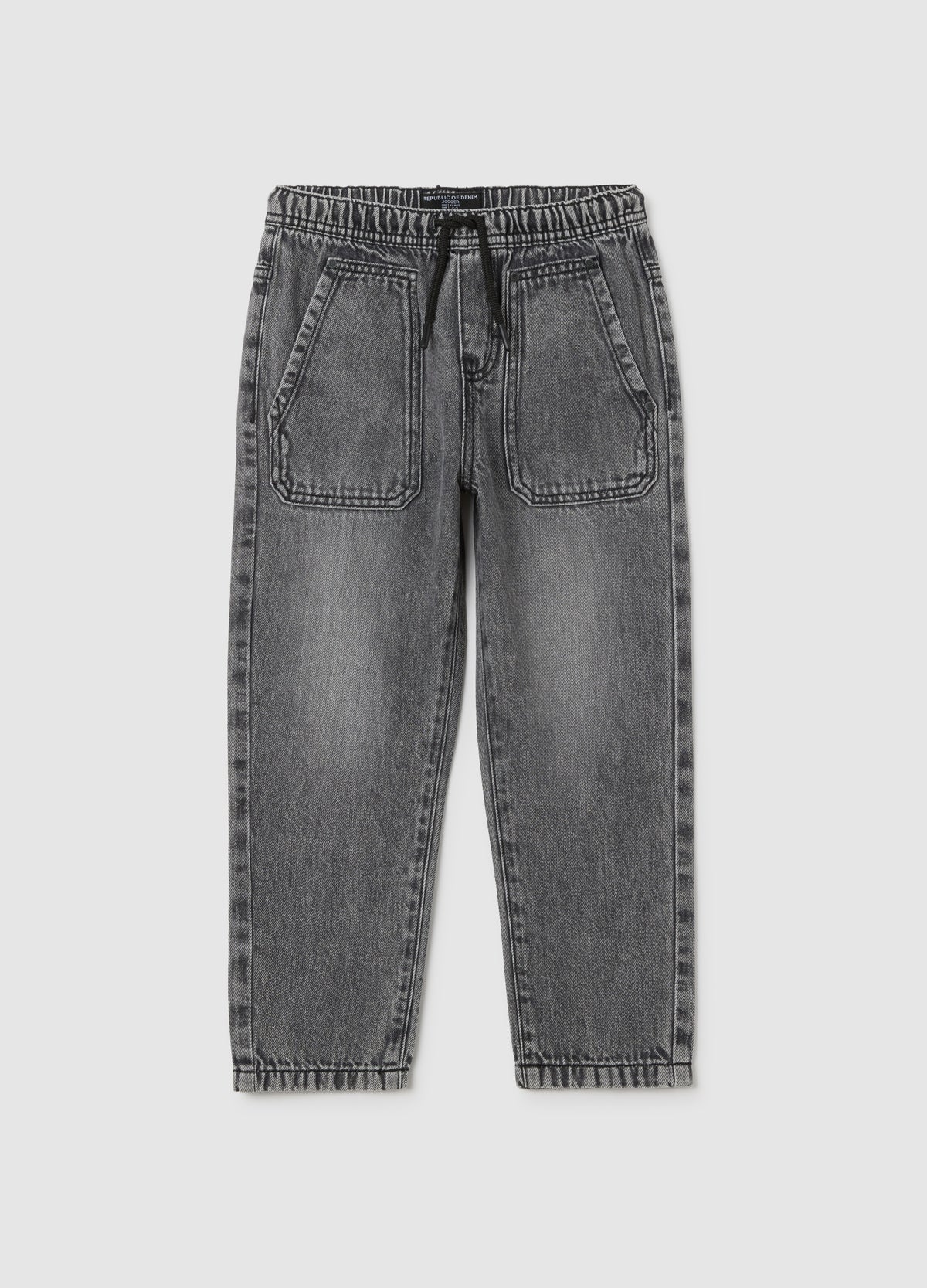 OVS Children'S Grey Cotton Blend Jeans With Regular Fit