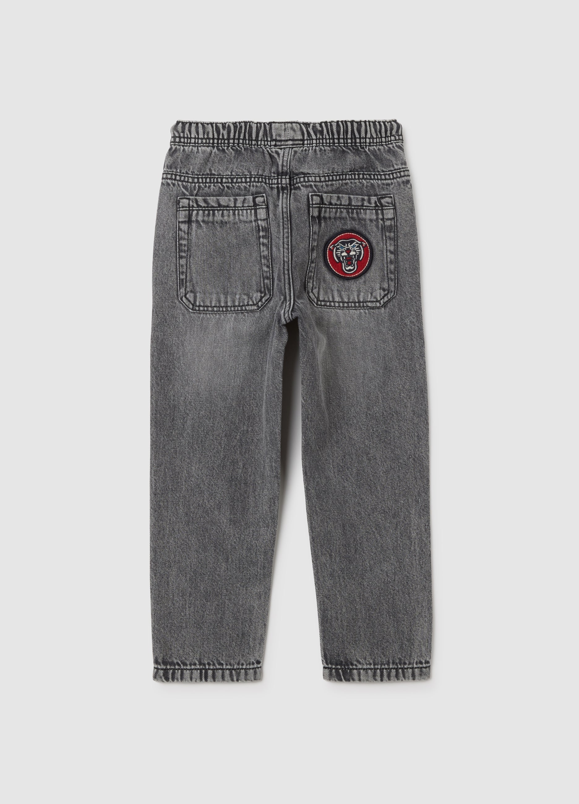 OVS Children'S Grey Cotton Blend Jeans With Regular Fit