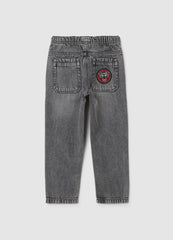 OVS Children'S Grey Cotton Blend Jeans With Regular Fit