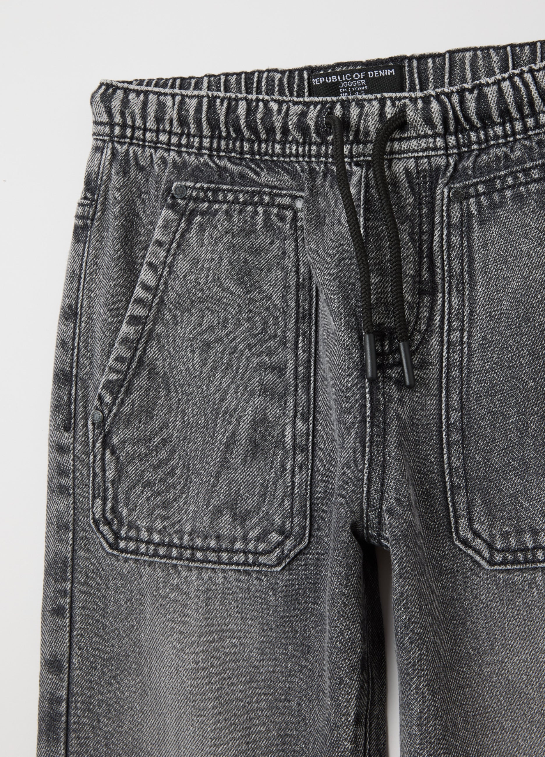 OVS Children'S Grey Cotton Blend Jeans With Regular Fit