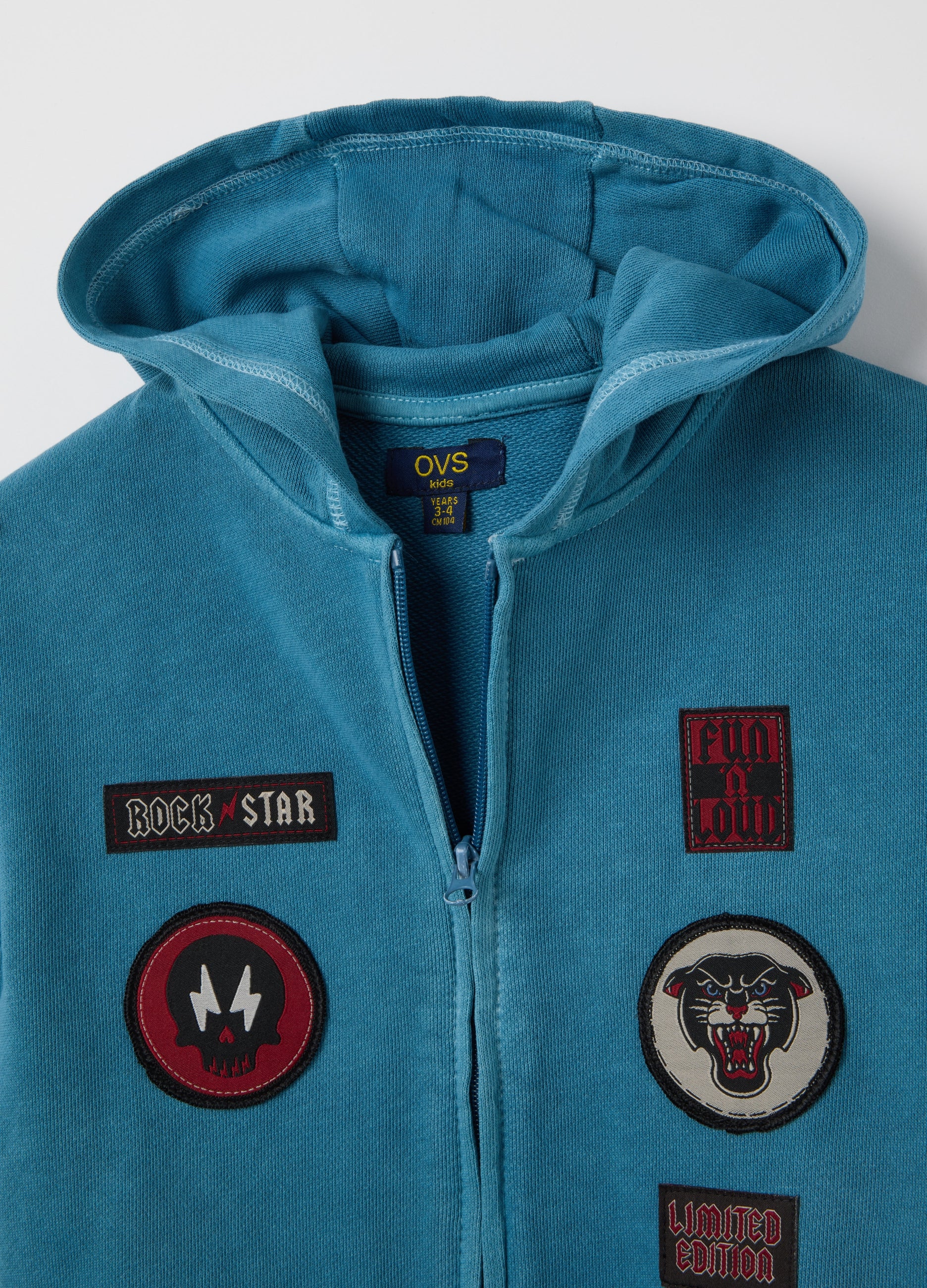 OVS Children'S Sweatshirt In Pure Blue Cotton, Regular Fit