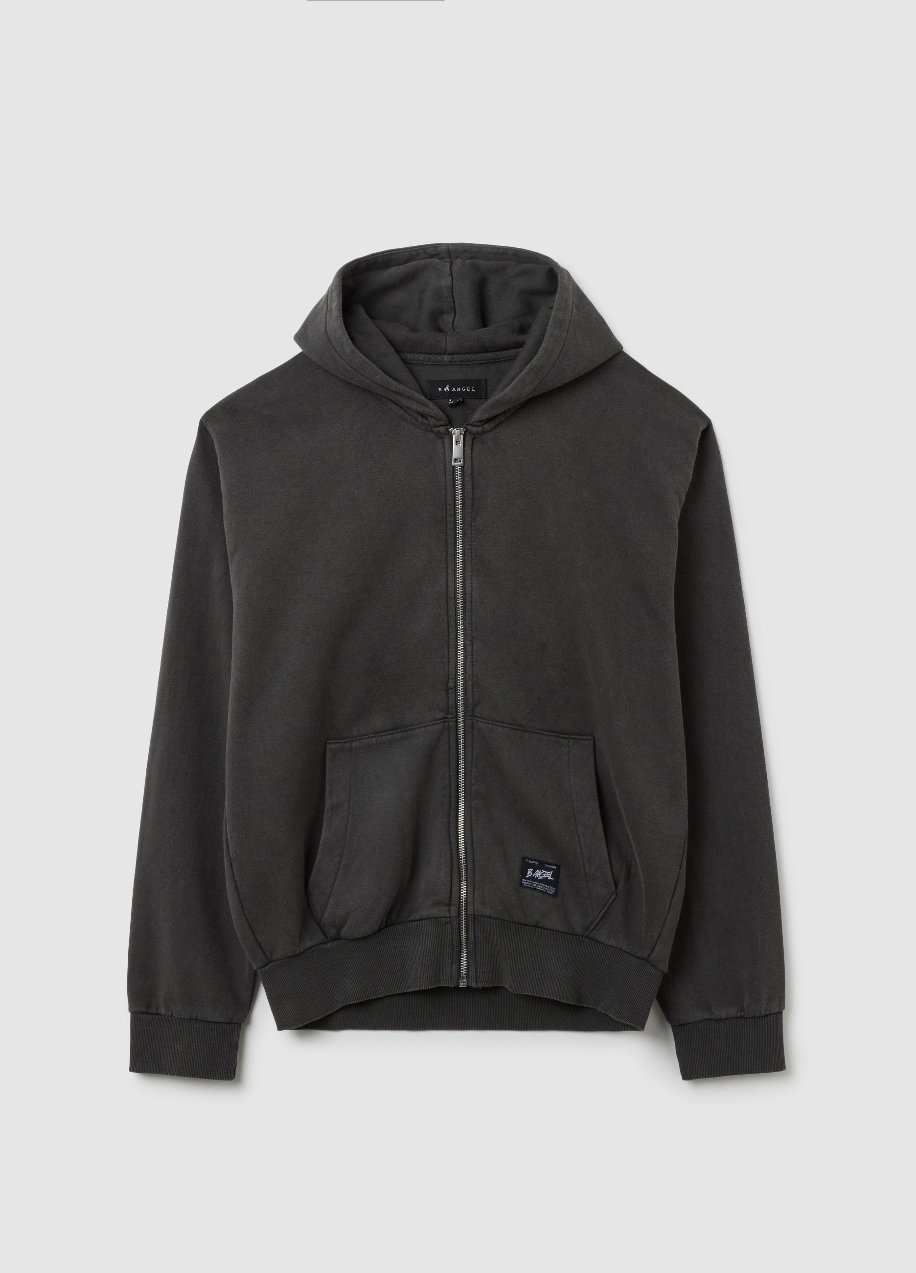 OVS Black Cotton Blend Hoodie With Zip