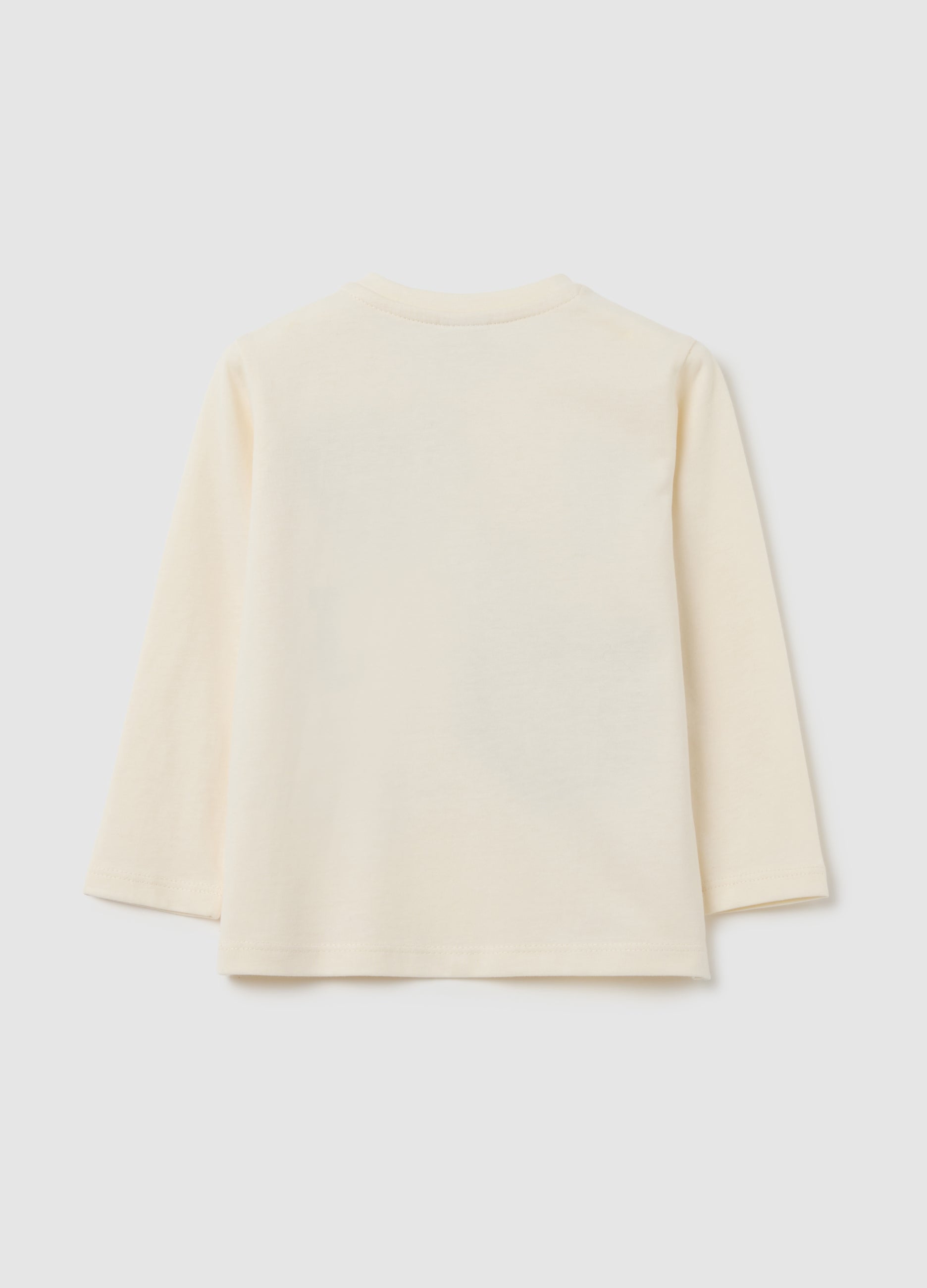 OVS Beige Pure Cotton Kids' T-Shirt With Print