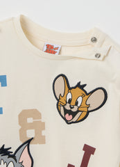 OVS Beige Pure Cotton Kids' T-Shirt With Print