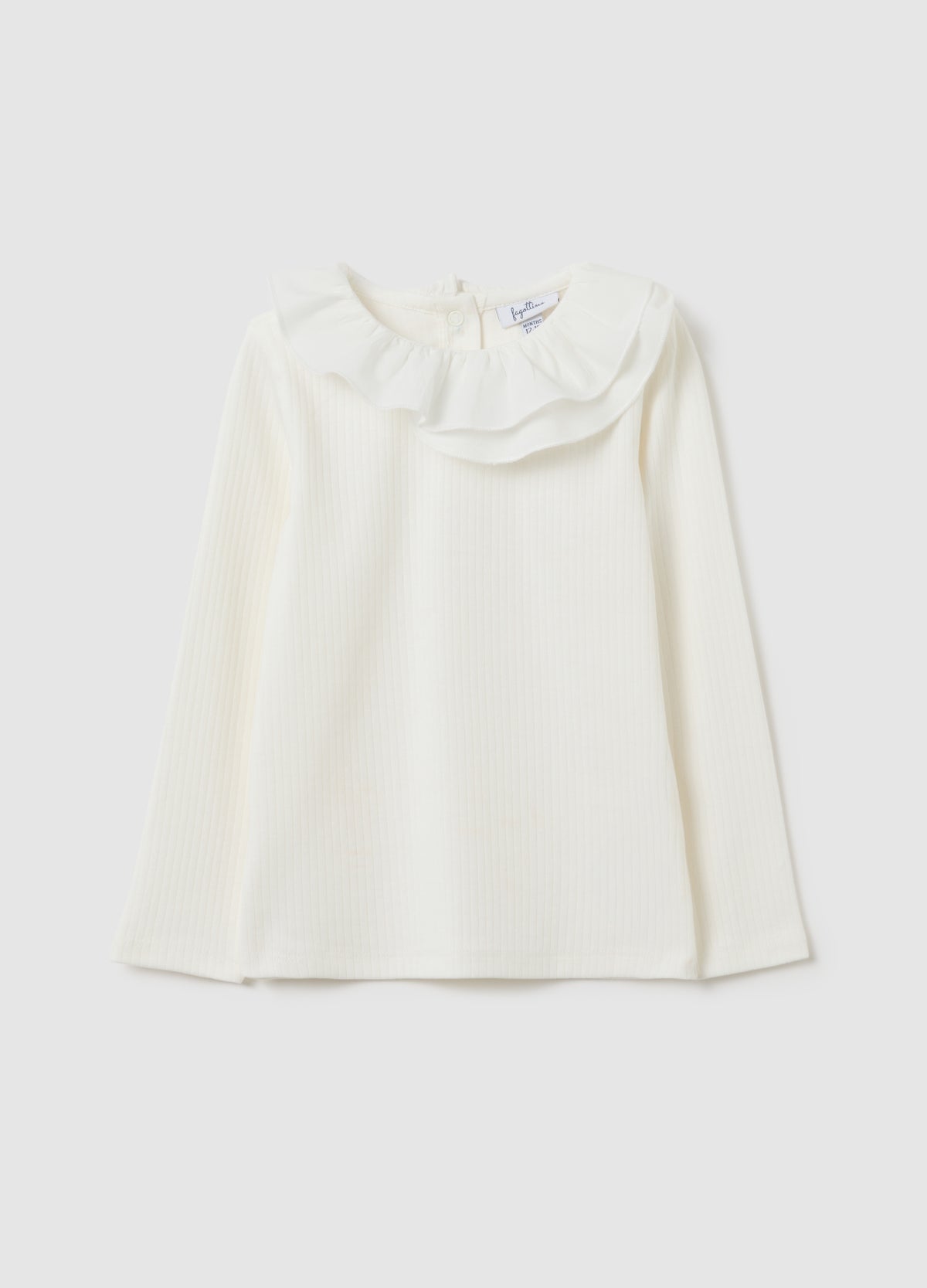 OVS White Stretch Cotton T-Shirt For Girls Regular Fit