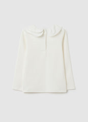 OVS White Stretch Cotton T-Shirt For Girls Regular Fit