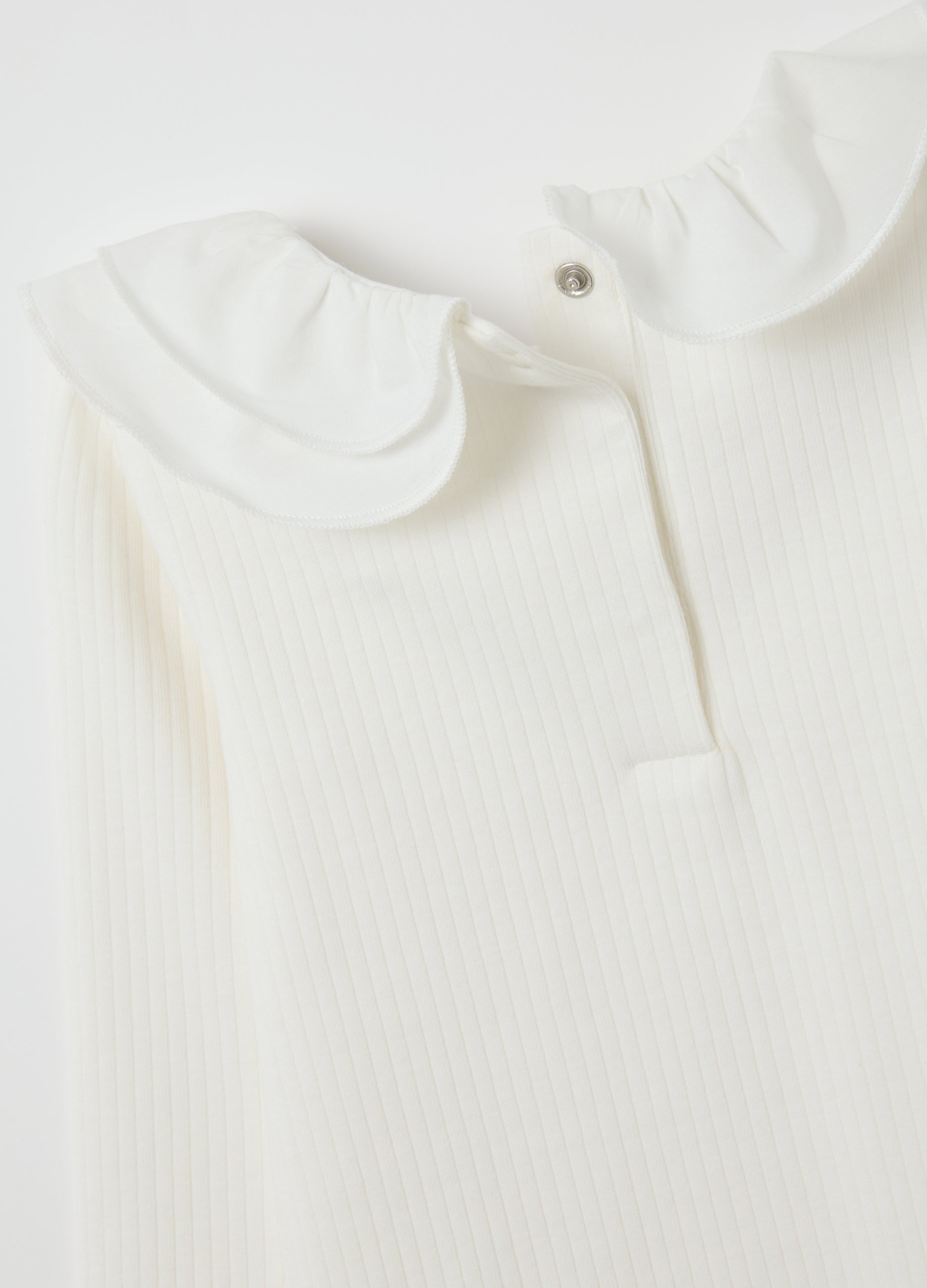 OVS White Stretch Cotton T-Shirt For Girls Regular Fit