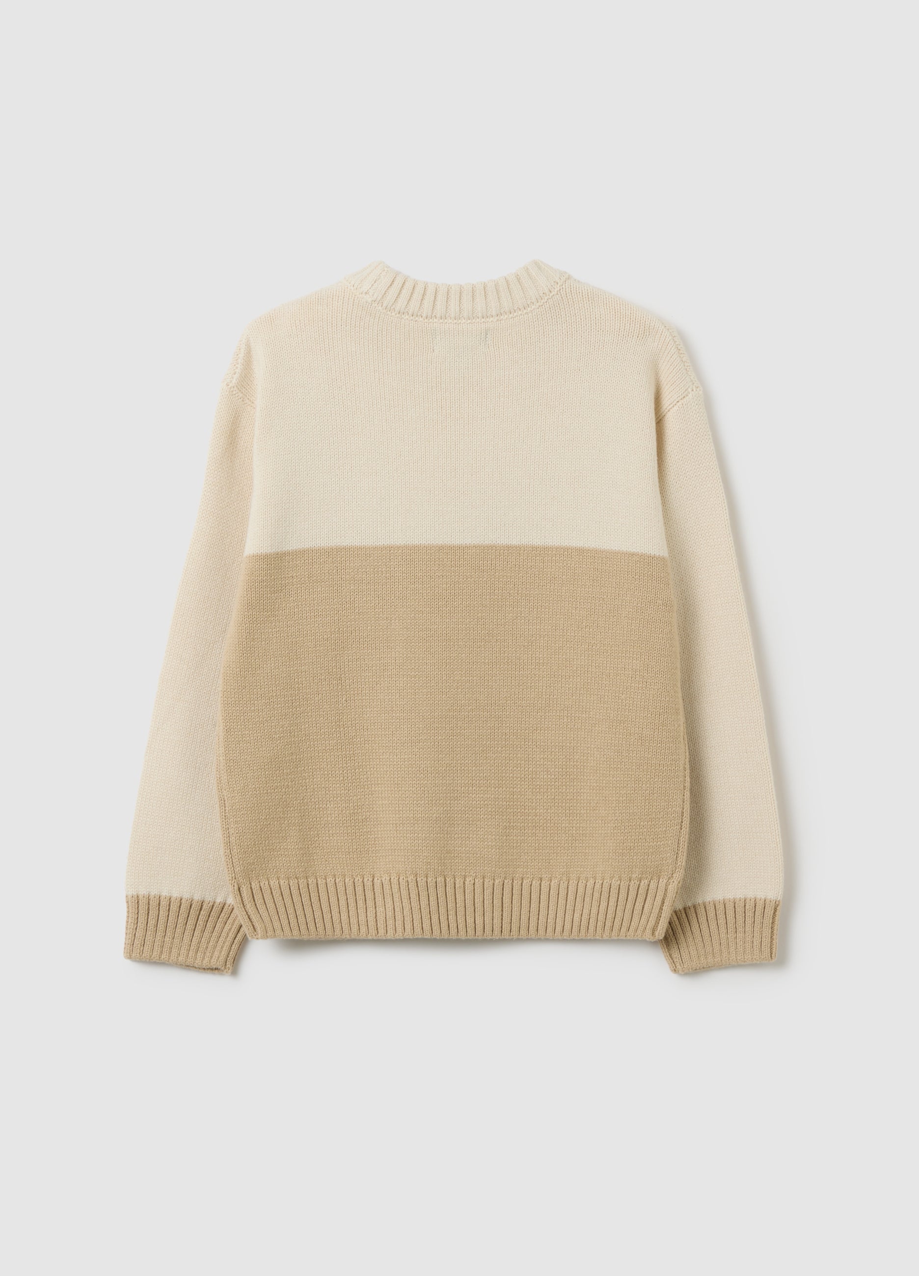 OVS Beige Regular Fit Children'S Sweater In Cotton Blend